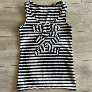 Kate spade navy white stripes bow t shirt size XS